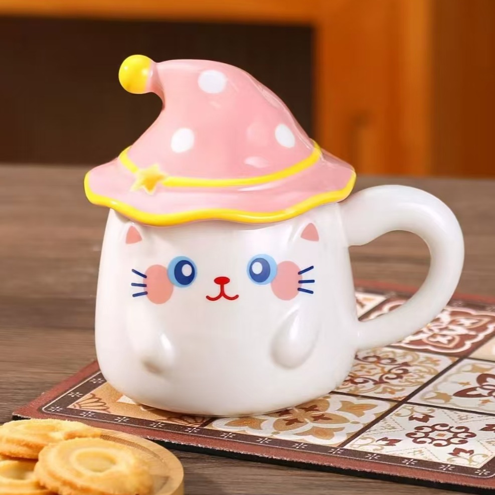 12737498.OFFICE NOKI 马克杯 可爱魔法师 稀奇古怪幽灵杯带盖陶瓷杯 礼盒装 380ML