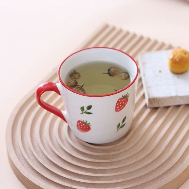 12933550.OFFICE NOKI 陶瓷家用水杯新款网红草莓咖啡杯办公室杯子可爱早餐马克杯茶杯
