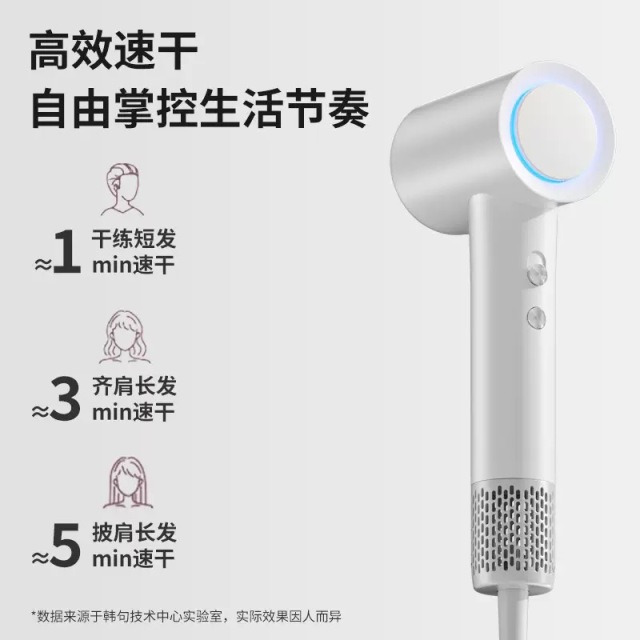 12697117.德国UURMI新品告诉吹风机智能恒温双重防护磁吸风嘴小巧轻便负离子护发 白色