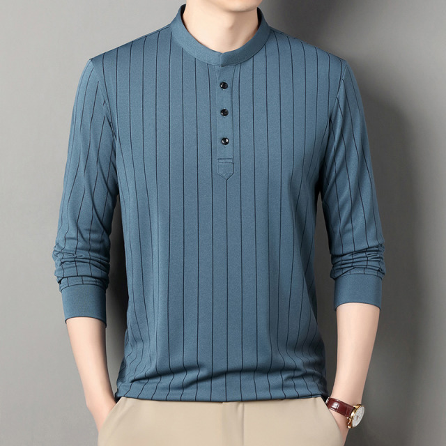 11645289.雄狮长袖T恤男士polo衫商务休闲大码打底衫上衣服