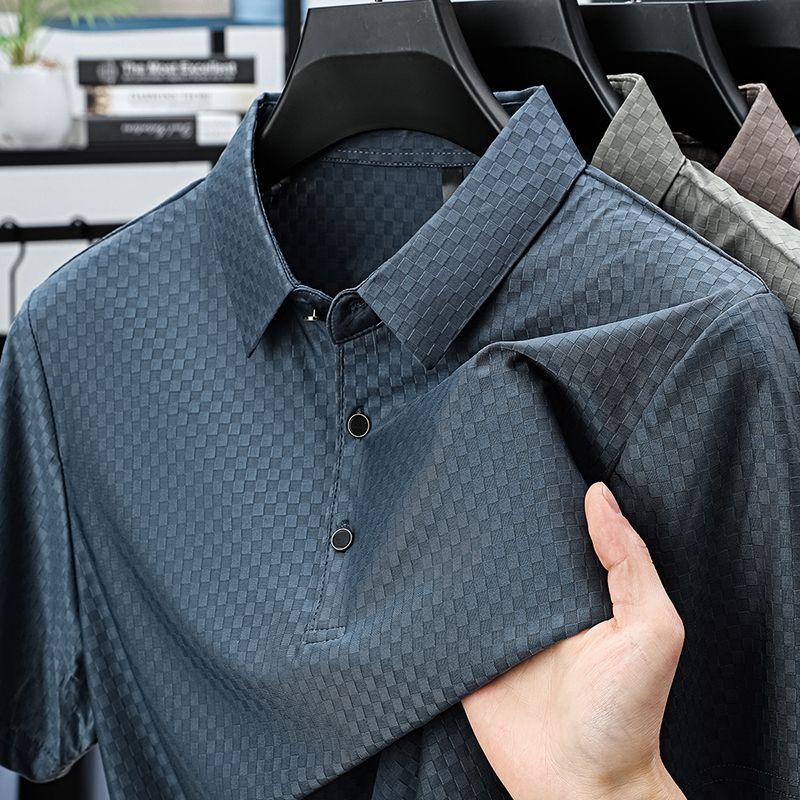 11771767.雄狮爸爸夏装中年人男士短袖t恤夏季polo衫中年半袖上衣服