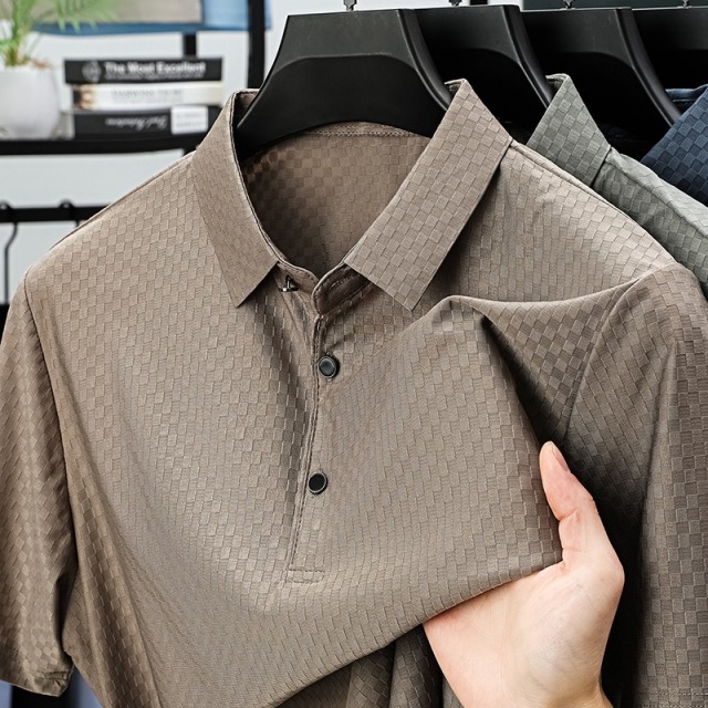 11771767.雄狮爸爸夏装中年人男士短袖t恤夏季polo衫中年半袖上衣服