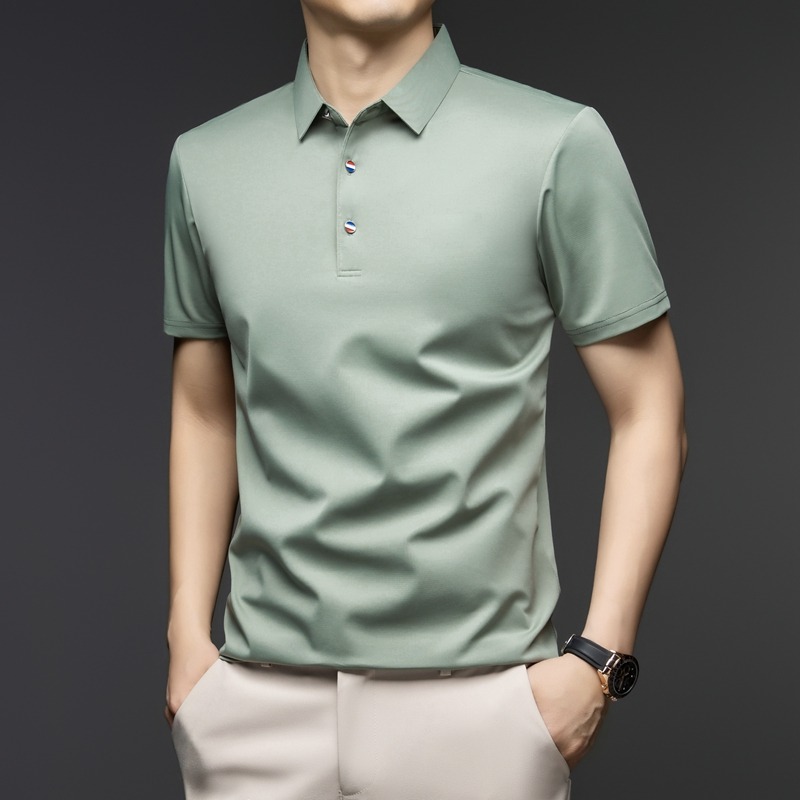 12158743.雄狮男士短袖休闲POLO衫夏季翻领中年男半袖T恤上衣T