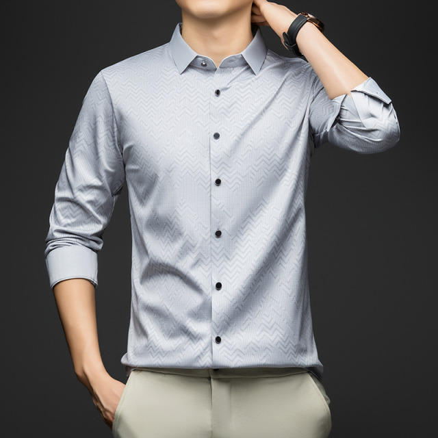 12444292.雄狮爸爸长袖衬衫印花男夏季中年宽松休闲衬衣男中年爸爸装上衣
