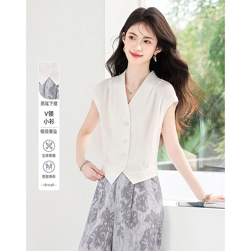 13408843.【26夏日穿搭】设计感小众时尚气质显瘦小个子女式衬衫