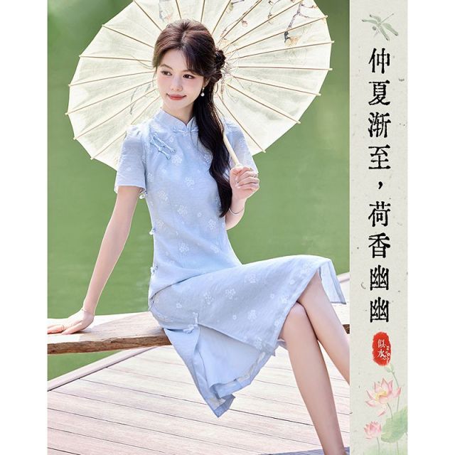 13415537.【江南雅韵】26夏改良旗袍度假出片新中式设计感小众小个子裙子