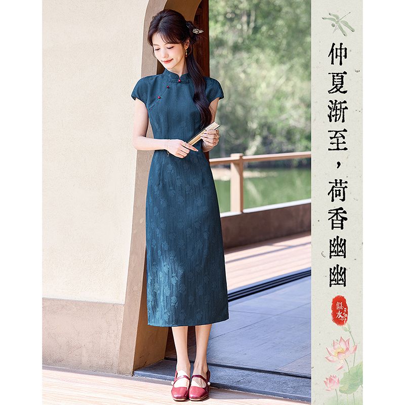 13415433.【26夏日穿搭】设计感小众时尚气质显瘦新中式复古小个子旗袍连衣裙