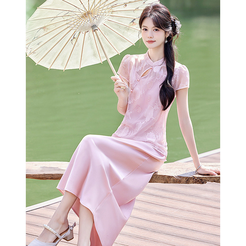 13434762.【26夏日穿搭】设计感小众时尚气质显瘦小个子新中式上衣+吊带裙套装