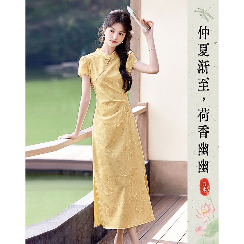 13450662.【26夏日穿搭】设计感小众时尚气质显瘦收腰压褶小个子连衣裙
