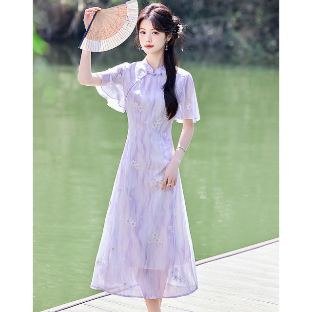 13450367.【26夏日穿搭】设计感小众时尚气质显瘦新中式温柔小个子连衣裙