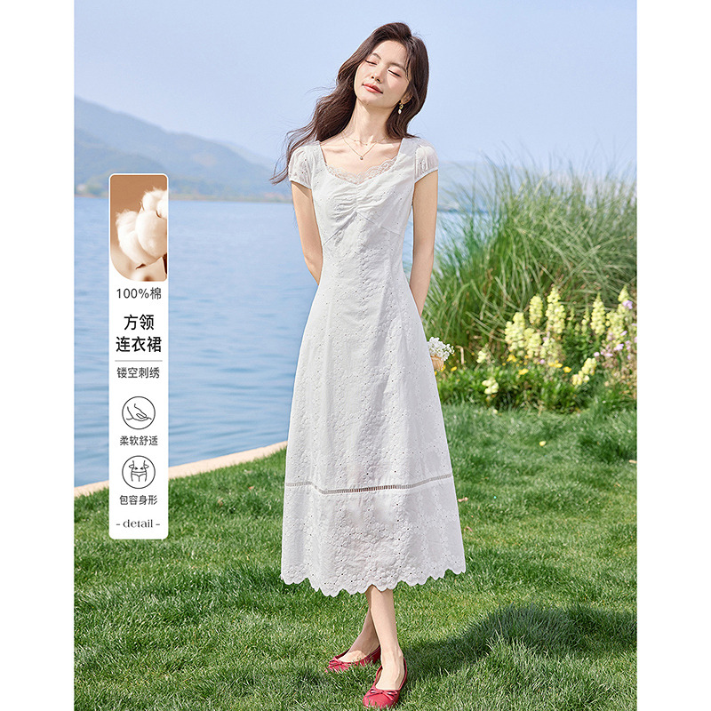 13507252.【26夏日穿搭】设计感小众时尚气质显瘦蕾丝小个子连衣裙