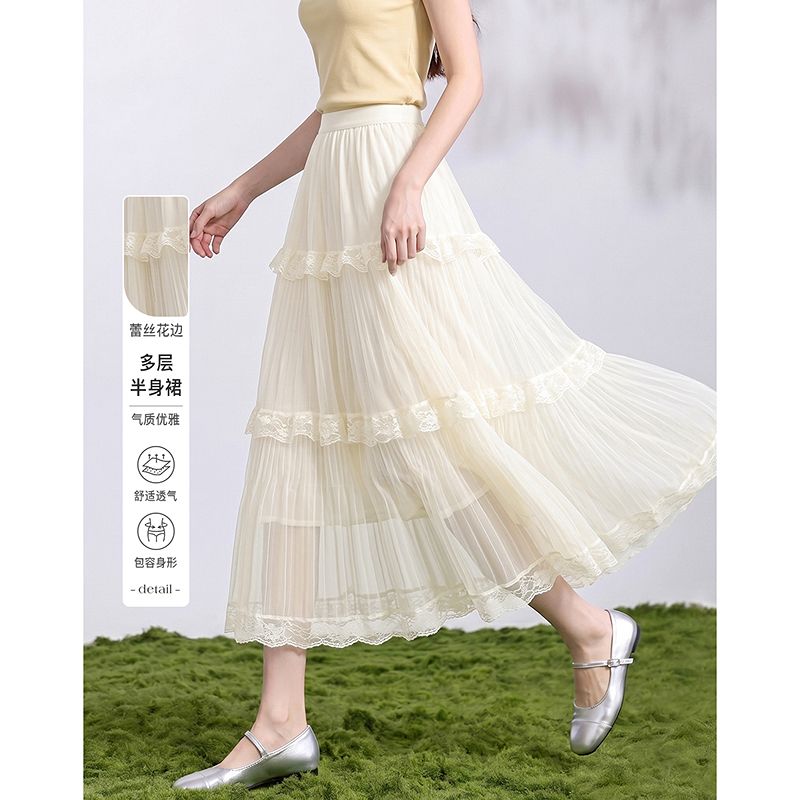 13520870.【26夏日穿搭】设计感小众时尚气质显瘦蕾丝花边小个子半截裙
