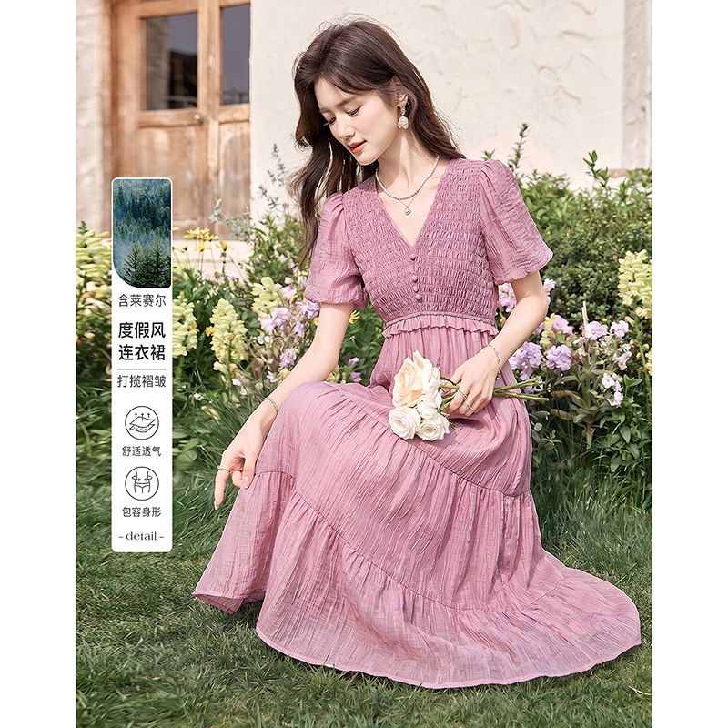 13616277.【26夏海风】出游穿搭气质设计感小众时尚显瘦小个子连衣裙