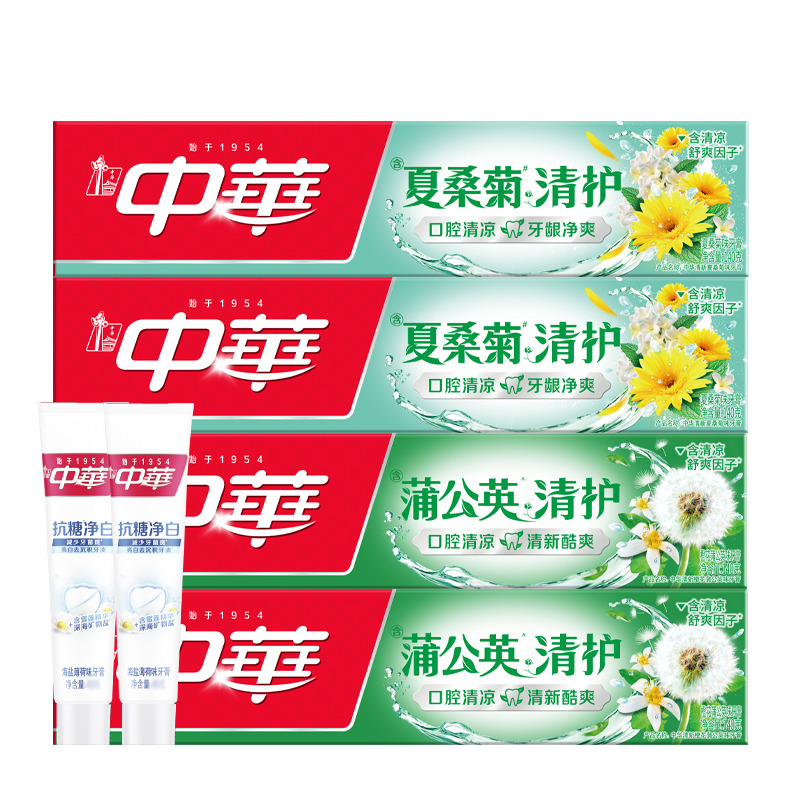 13308571.中华花清护牙膏清火减菌 橙花蒲公英+草本夏桑菊600g*1套