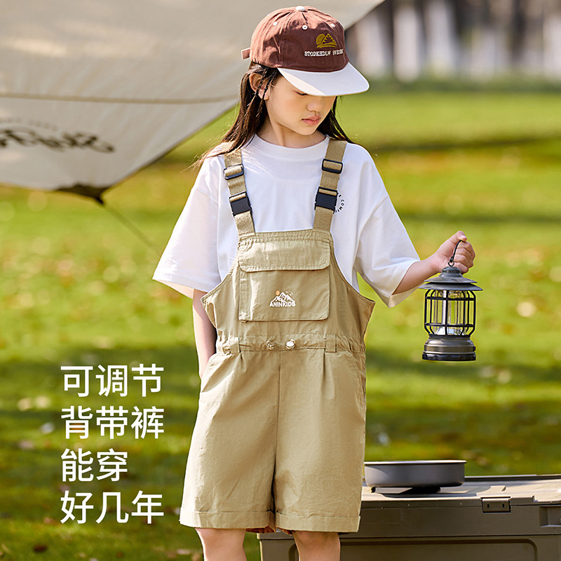 12050478.【纯棉户外出游工装背带裤】女童背带裤儿童裤子中大童休闲裤’