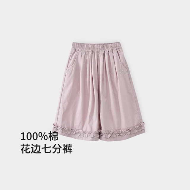 12018324.【山系户外花边裤】女童夏季短裤儿童裤子五分裤婴童露营登山短裤