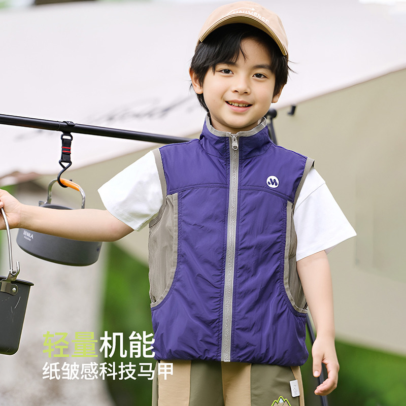 12130063.【户外出游工装马甲】儿童马甲男女童夏季马甲坎肩中小童登山上衣