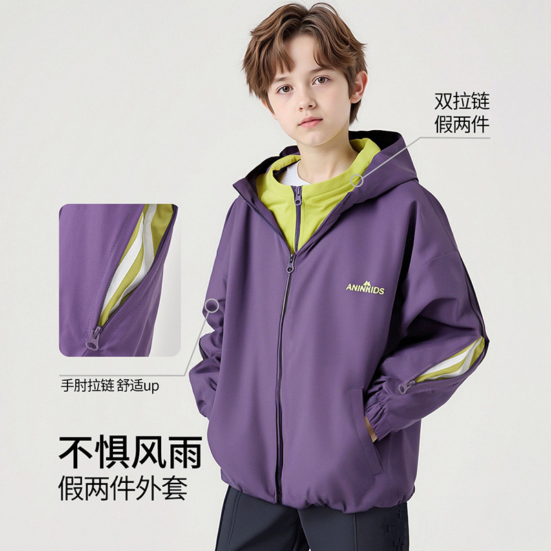 12515713.【连帽轻户外系列】男女童外套儿童上衣中小童户外登山休闲衣服