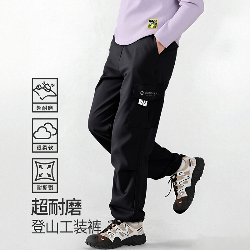 12684721.【夹棉加厚伞兵裤】儿童冬季裤子男女童长裤中大童棉裤休闲裤