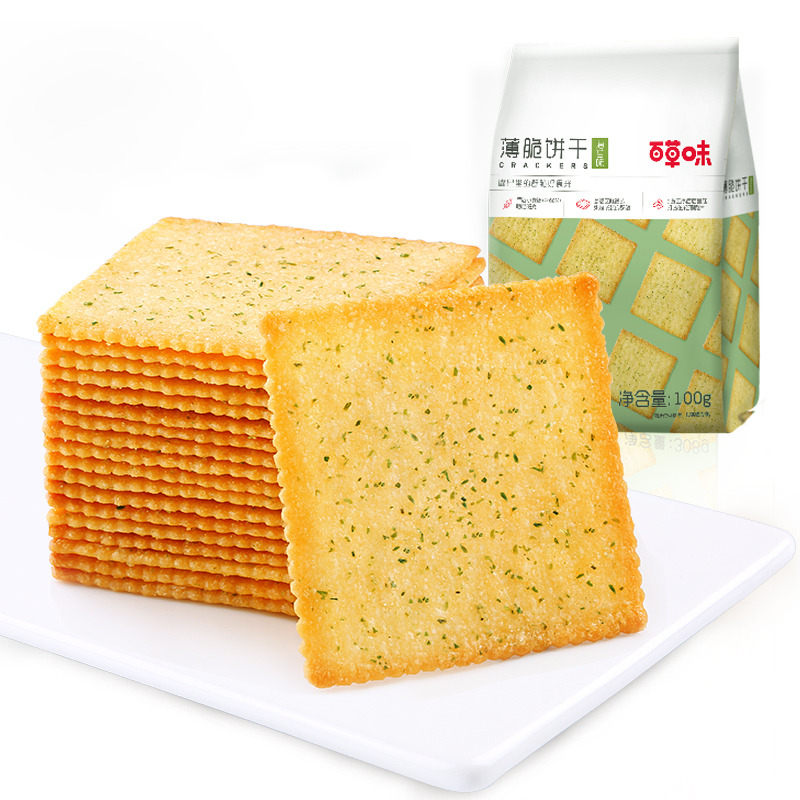 12686953.【99元任选20件】【百草味】薄脆饼干100g（海苔味）（单拍或取消多件不发货）