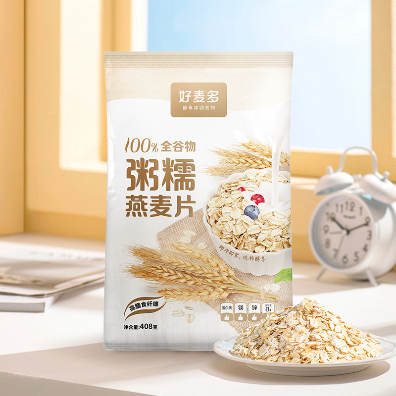 12679162.好麦多 100%全谷物粥糯燕麦片408g/袋