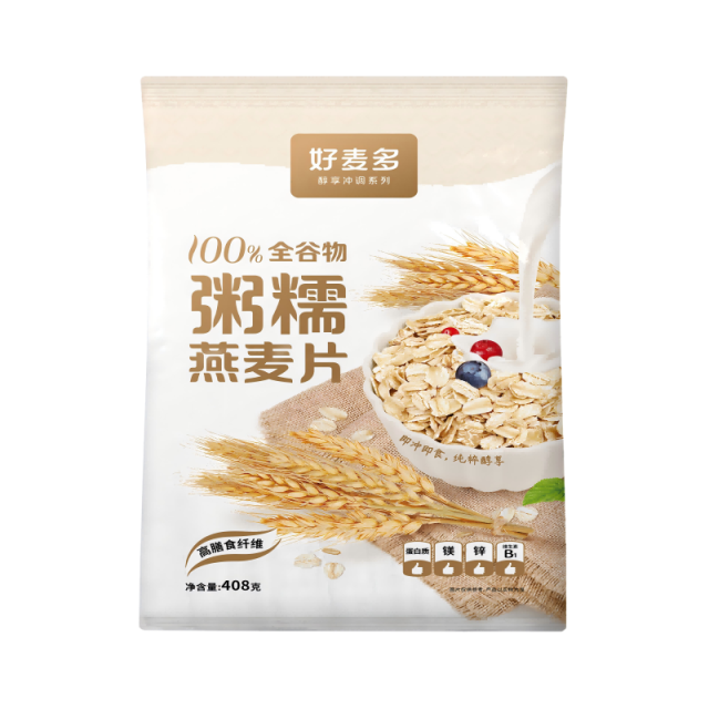 12679107.【49.9元任选5件】好麦多 100%全谷物粥糯燕麦片408g/袋 进口