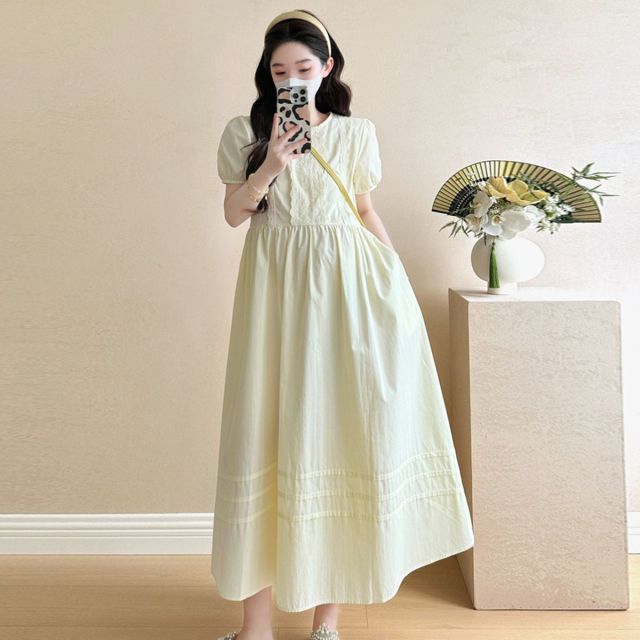 13515712.兔妈法式纯棉孕妇装夏季新款连衣裙减龄宽松时尚孕妇裙外穿上班高级感