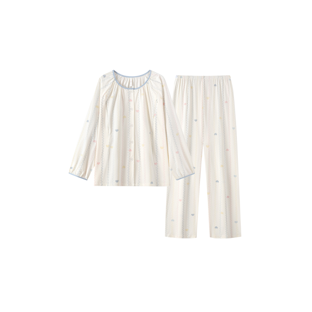 13518654.兔妈纯棉家居服套装夏季孕妇装新款产后两穿哺乳睡衣薄款月子服春秋款