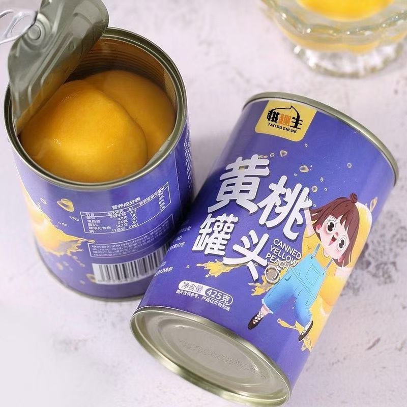 12782888.【桃趣生】黄桃罐头，味道甜蜜，清新自然 ，回忆童年的味道，425克|罐，5罐装【极兔快递】