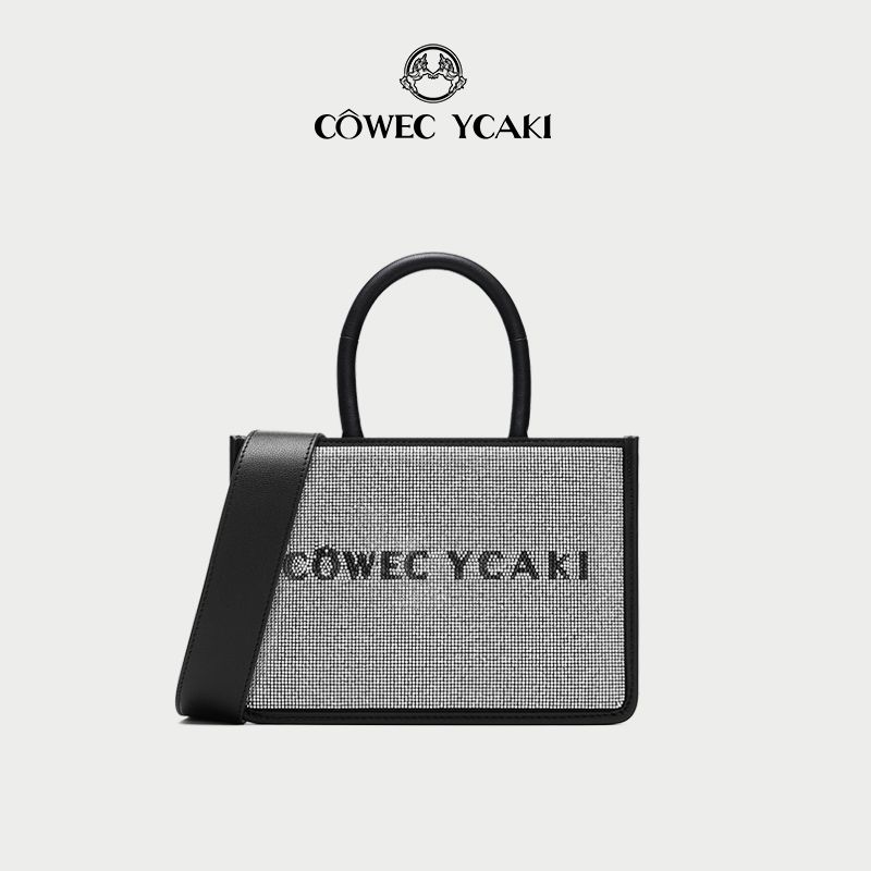 12522411.COWEC YCAKI CYWE 通勤高级感钻石 合成革 托特包Tote包购物袋手提单肩斜挎包 中号 女款