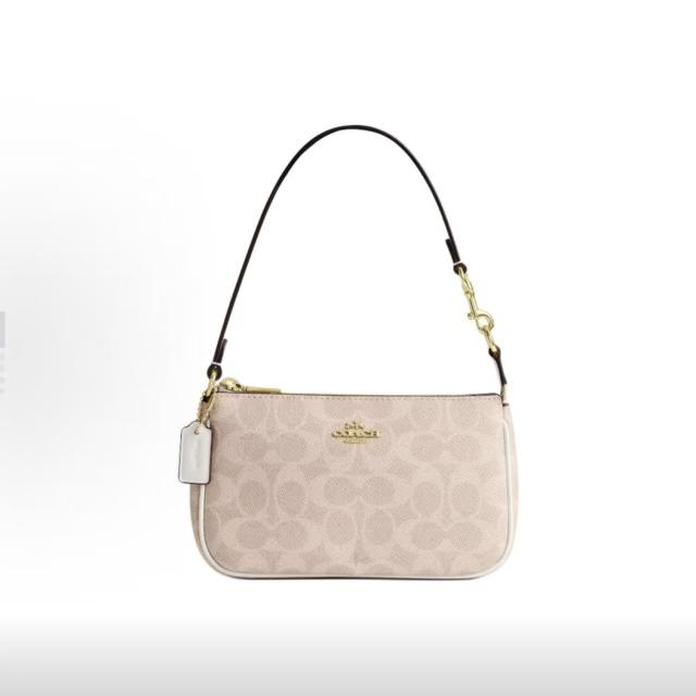 12535574.COACH蔻驰 Nolita 19 品牌徽标拉链开合 人造革 手提单肩包 小号 女款