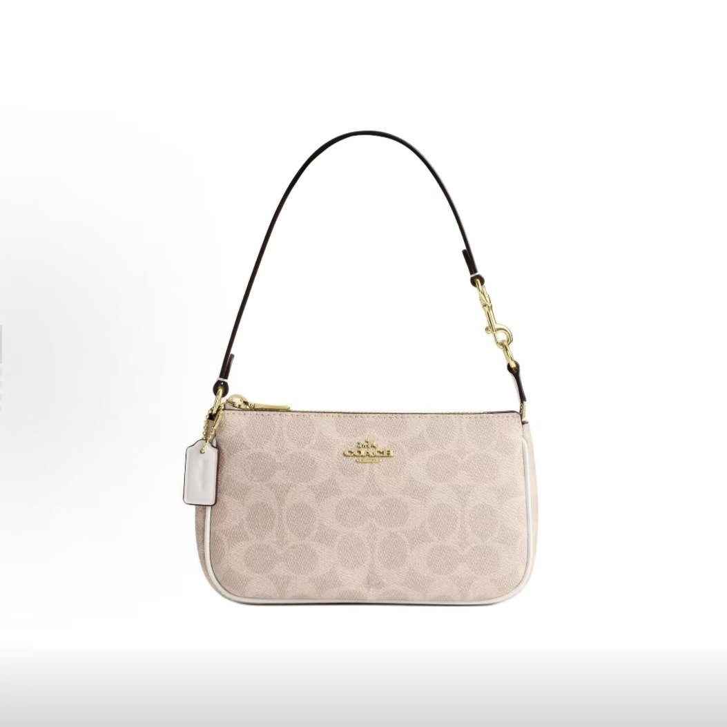 12535574.COACH蔻驰 Nolita 19 品牌徽标拉链开合 人造革 手提单肩包 小号 女款