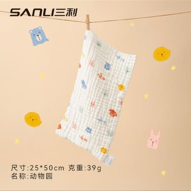 13722148.【三利官方旗舰店】纱布印花童巾婴儿童巾纯棉六层初生儿童毛巾新生儿宝宝毛巾