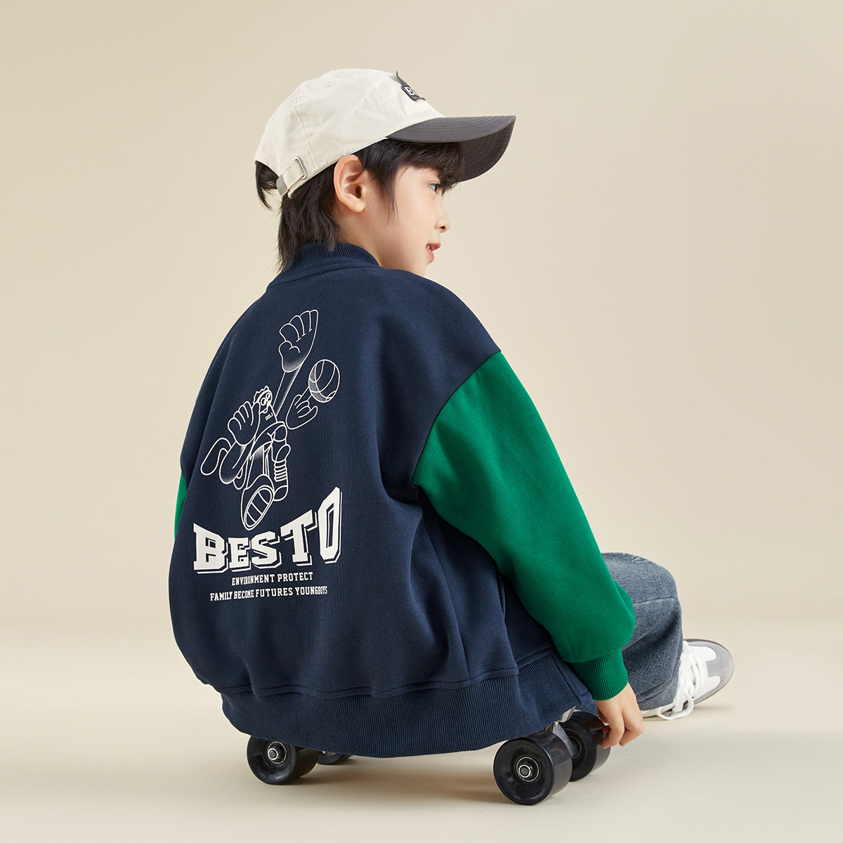 13310388.男童外套2026春秋新款撞色儿童棒球服印花夹克衫中大童春秋装