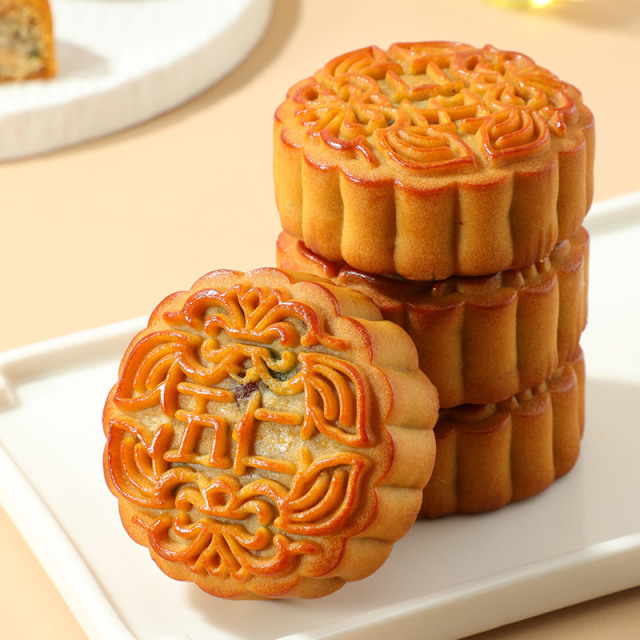 13685201.【5枚/10枚】五仁味月饼传统广式月饼五仁饼月饼糕点心中秋月饼