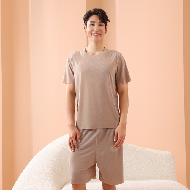 10656802.少宜睡衣套装家居服夏季新款冰丝薄款宽松休闲情侣可外穿可外出大码居家春秋亲肤加大加肥基础柔软潮流百搭简约