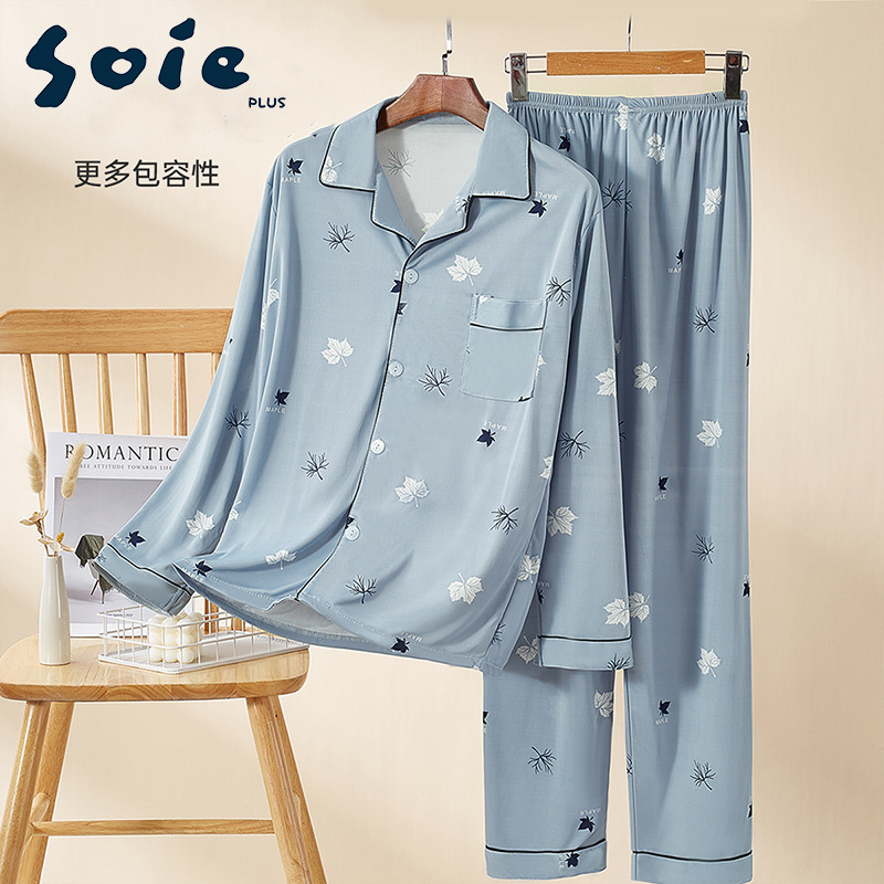 11163026.少宜睡衣套装家居服新款可外穿男款居家宽松休闲外出大码夏季短裤短袖春秋男士薄款少年长裤亲肤加大加肥基础