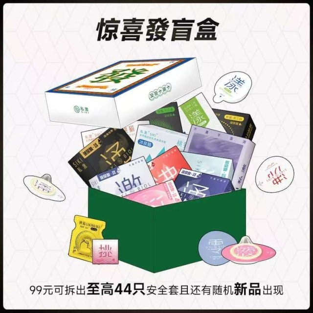 13133538.【惊喜"發"盲盒】 SIKI私激玻尿酸避孕套礼盒 超薄 超润 超多