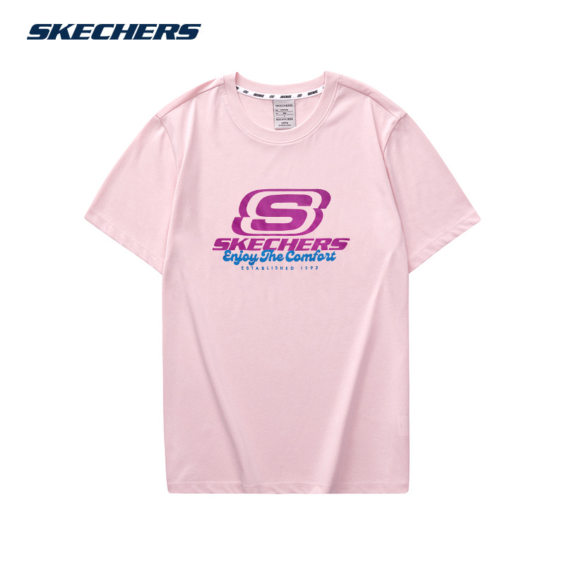 10849912.Skechers斯凯奇圆领短袖春夏新款热销男女休闲运动T恤透气舒适