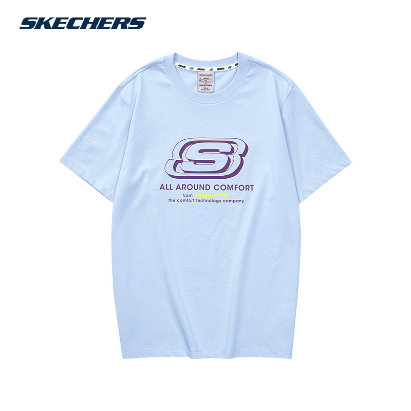 10849968.Skechers斯凯奇春季新圆领短袖男女同款T恤透气纯棉