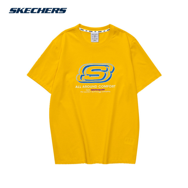 10849968.Skechers斯凯奇春季新圆领短袖男女同款T恤透气纯棉