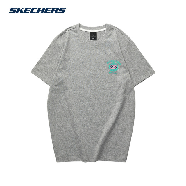 10892950.Skechers斯凯奇男女同款夏新款印花休闲情侣短袖T恤衫