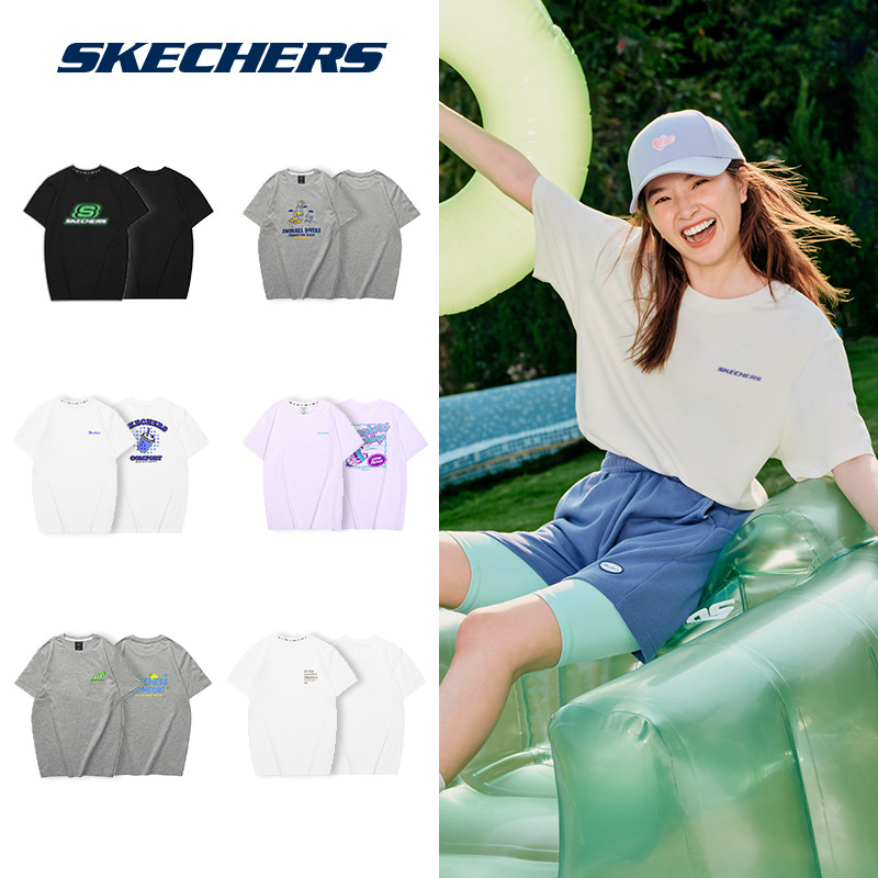 10956613.Skechers斯凯奇夏季新款中性款纯棉运动休闲T恤吸汗透气凉感舒适夏日必备
