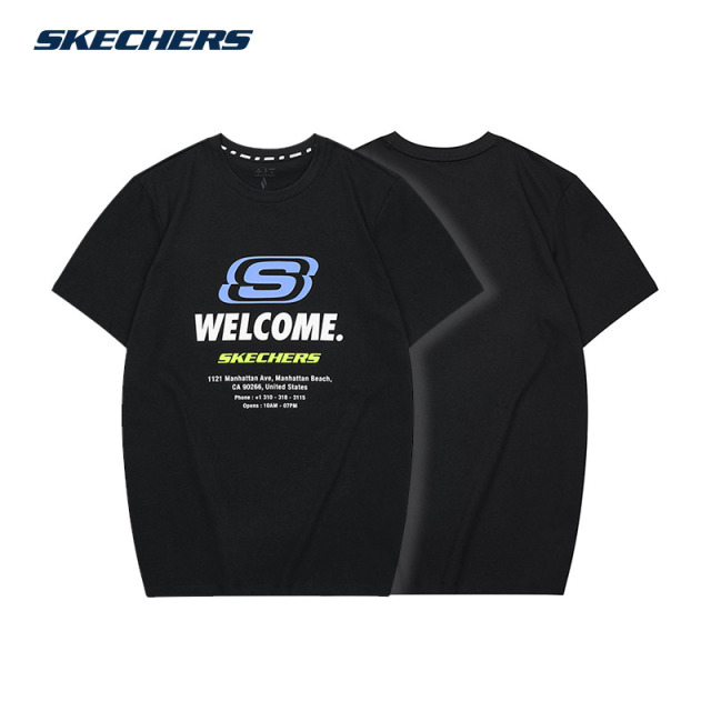 10956613.Skechers斯凯奇夏季新款中性款纯棉运动休闲T恤吸汗透气凉感舒适夏日必备