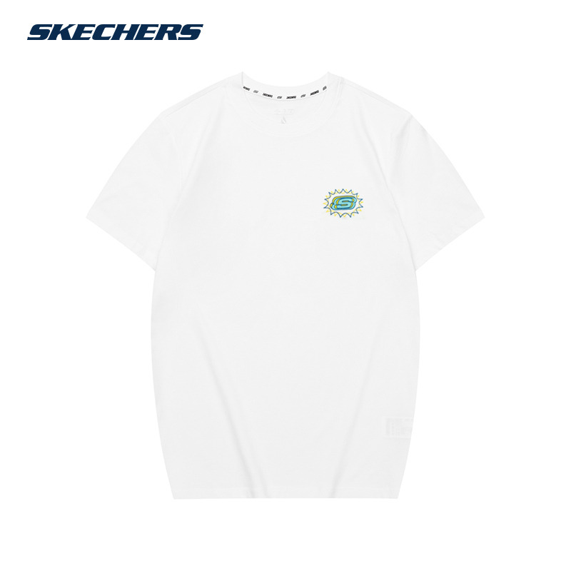 11005800.Skechers斯凯奇夏季新款中性情侣款纯棉运动休闲T恤吸汗透气