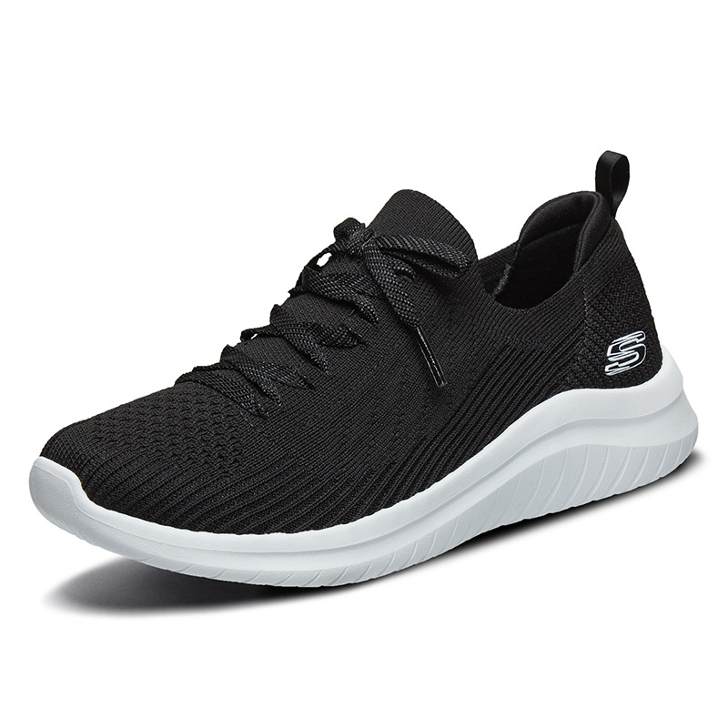 11536191.Skechers斯凯奇女鞋一脚蹬袜套休闲鞋针织网布运动休闲鞋