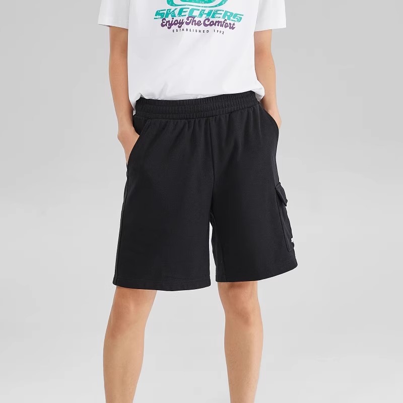 12354362.Skechers斯凯奇新款运动短裤男灰色夏季透气健身裤子L223M090
