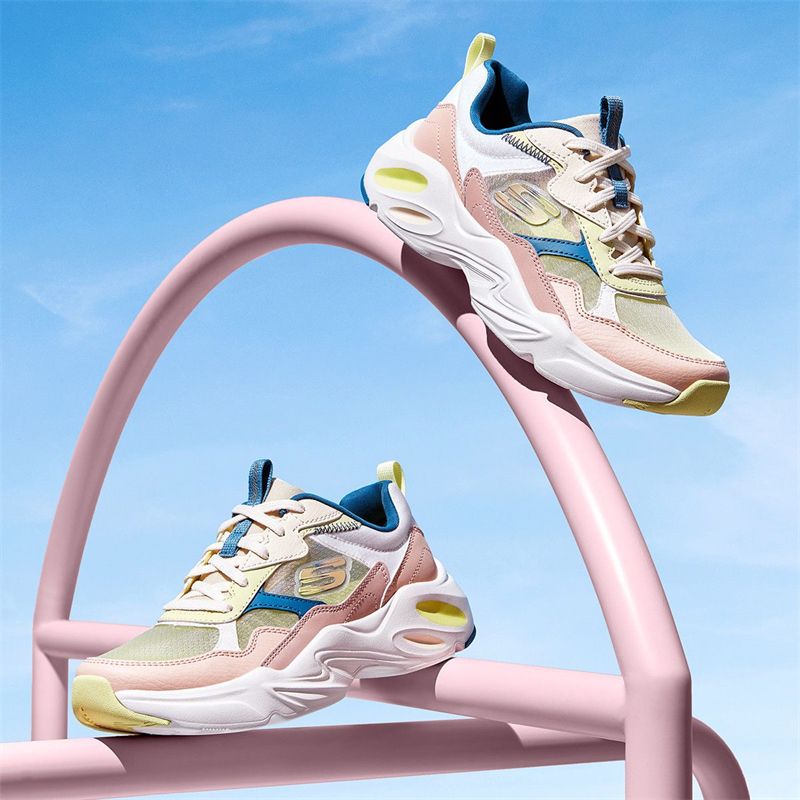 12618734.Skechers斯凯奇陨石老爹鞋透气网面运动鞋女鞋夏薄如蝉翼896003
