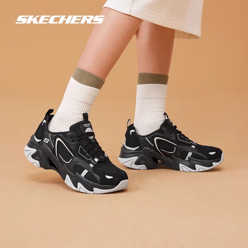 12619095.Skechers斯凯奇新款男女复古时尚三代机甲鞋轻质厚底老爹鞋896260