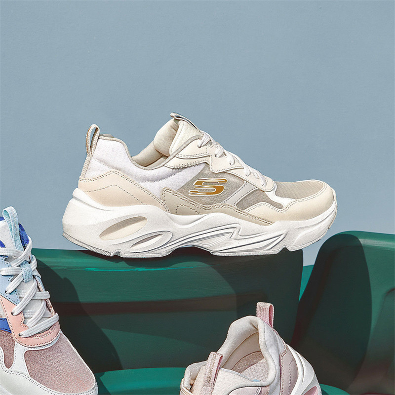 9628645.Skechers斯凯奇夏季蝉翼网透气休闲运动老爹鞋女鞋896003